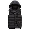 Cotton Vest Men's Autumn And Winter Thickened Warm Hoodie Vest Color Stitching Waistcoat