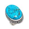 Тибетская бирюза драгоценный камень 925 стерлинговое серебро ювелирное кольцо размер 7.5 g9p30