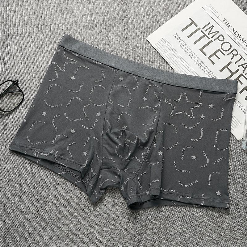 Мужские модные трусы-боксеры с принтом, мягкие, удобные, дышащие, приятные к коже, модное нижнее белье