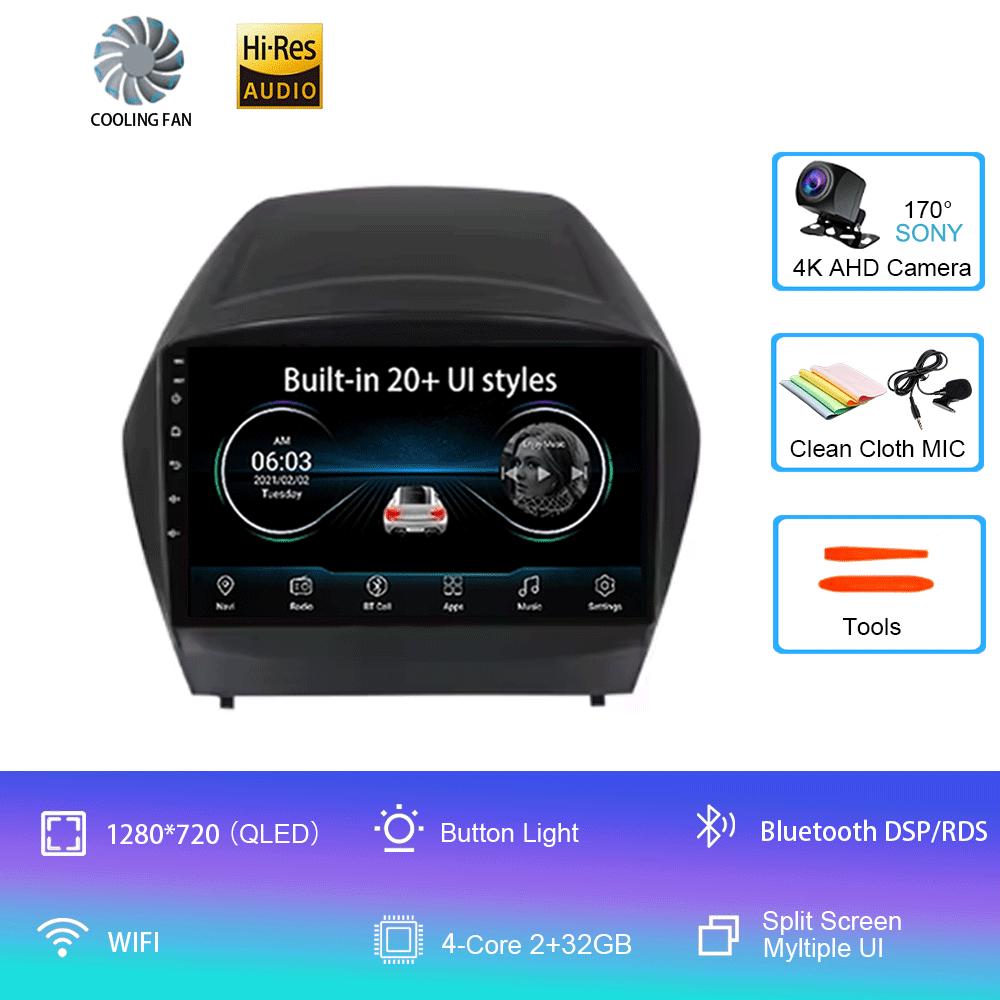 Для HYUNDAI TUCSON IX35 2012 2013 2014 2015 8Core 4G WIFI Android 14 Автомобильный мультимедийный стерео DVD-плеер Навигация GPS Радио