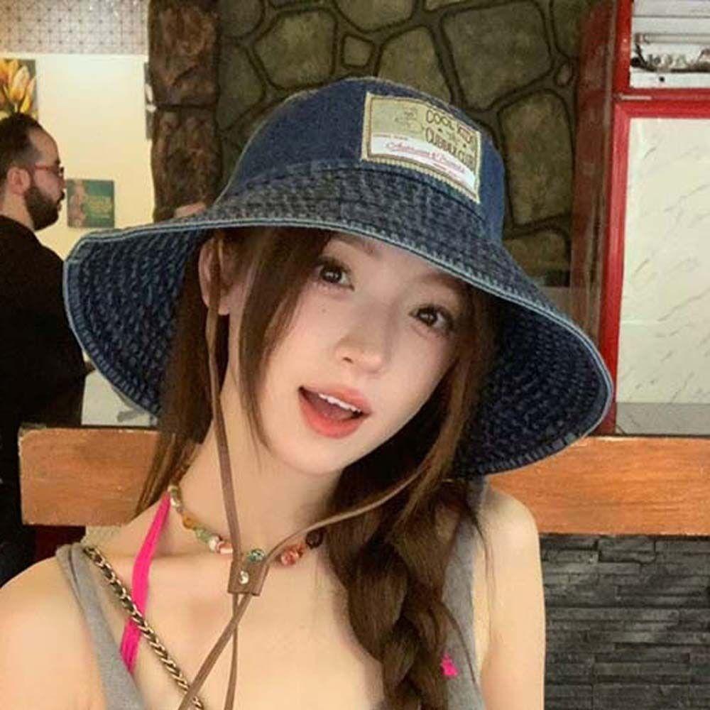 Солнцезащитная шляпа ретро шляпа рыбака легкая защита от солнца шляпа-ведро из мягкого денима для кемпинга