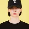 VARZAR Monogram Applique Overfit Washed Ball Cap Black