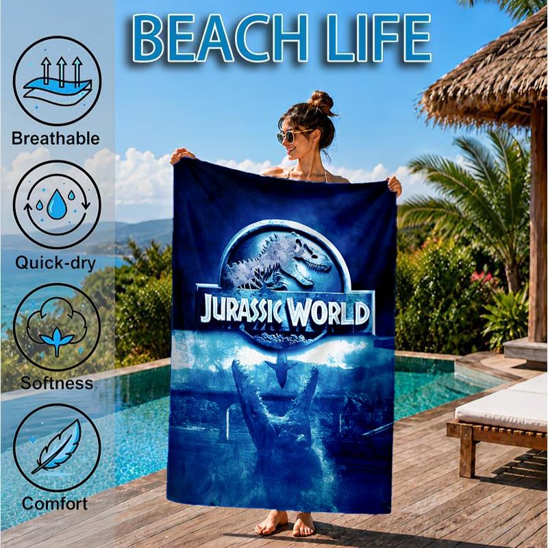 Dinosaur World Beach Towel, Microfiber Beach Towel, Perfect For Pool, Beach, Travel, Home Decor Beach Party Fan gifts