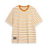 Weekend Youth Полосатая футболка с круглым вырезом, повседневная, свободного кроя, с коротким рукавом, удобная, мягкая, унисекс, топы, молочно-белый, обожженный оранжевый, AHSU659-1