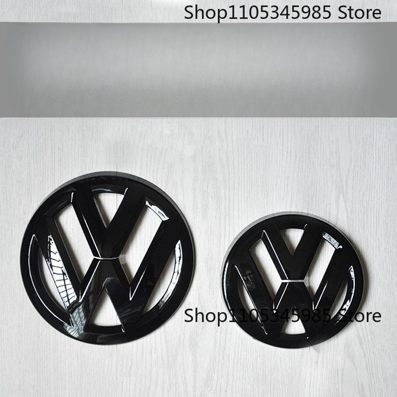 BHMTQ1 ABS Car Front Radiator Grille Badge Cover Rear Trunk Lid Sticker For VW Polo 2011-2013-2014-2018 POLO Glossy Black Logo