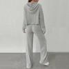 «Женский модный костюм с капюшоном 2024 года — простой комплект из двух предметов осень/зима»