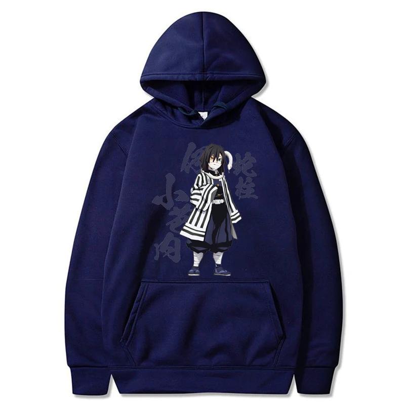 Casual Cool Anime Men Women Sweatshirts Demon Slayer Iguro Obanai Plus Size Hoodie Harajuku Unisex Graphic Printed Hooded