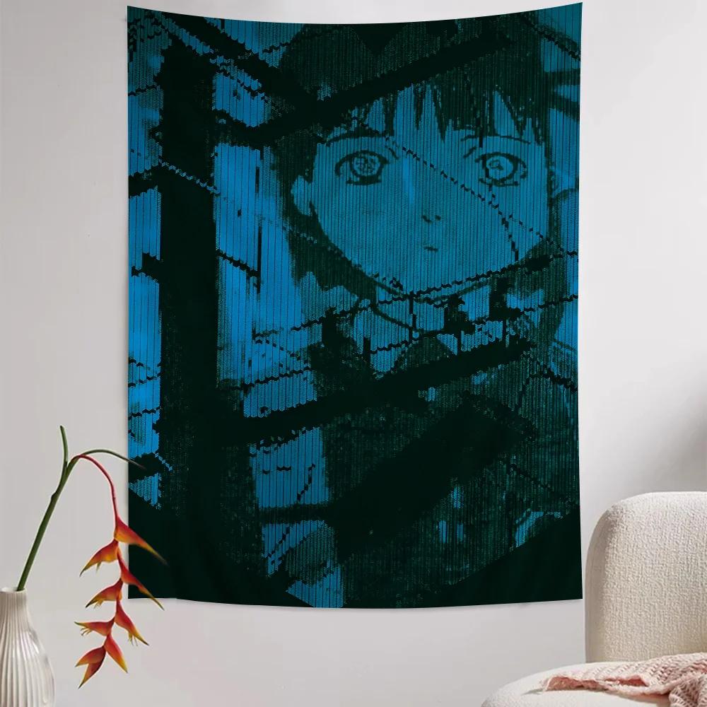 Serial Experiments Lain Cartoon Tapestry Art Science Fiction Room Home Decor Wall Hanging Home Decor