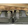 Bags 3 Side Pouch Panniers( Waxed Bull Hide Black Leather) Motorcycle Saddle