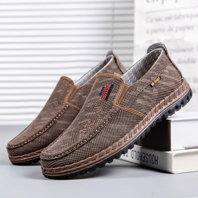 Мужская тканевая обувь «старый пекин», весна-осень, дышащая обувь с мягкой подошвой для папы среднего и пожилого возраста, нескользящая повседневная парусиновая обувь