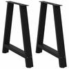 VidaXL Dining Table Legs In A-Shape, 2 Pieces, Black, 70 X (72-73) Cm, Steel 4012852