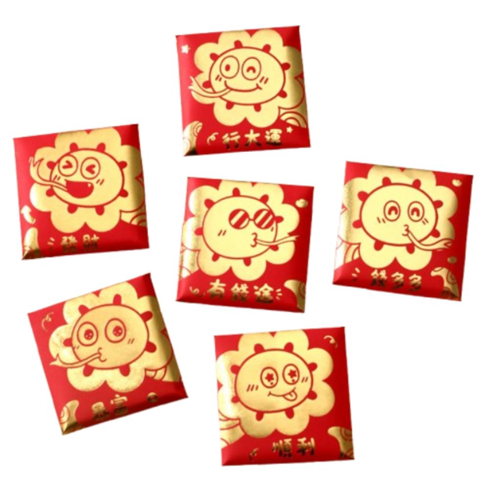 6pcs Traditional 2025 Snake Year Red Envelopes Chinese Style Money Packet Red Pocket Kids Gift