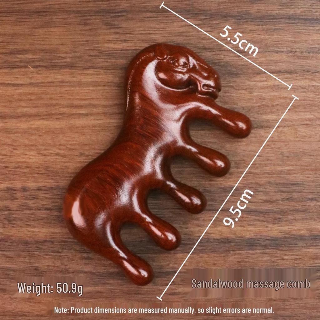 Массажная расческа из сандалового дерева: Портативный деревянный гребень для головы и меридианов сувенир