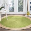 Natural Green Fiber Round Collection Round Aqua NF801A Handmade Boho Braided Jute Area Rug