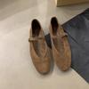 Fashion SUOJIALUN 2024 Autumn Women Flat Shoes Fashion Round Toe Ladie Ballerinas Shoes Soft Flat Heel Outdoor Casual Mary Jane Shoes
