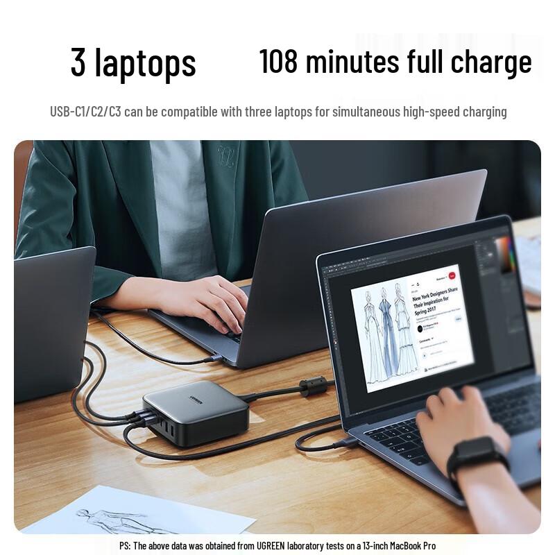 Ugreen Набор из 6-портового GaN-быстрозарядного устройства мощностью 200 Вт
