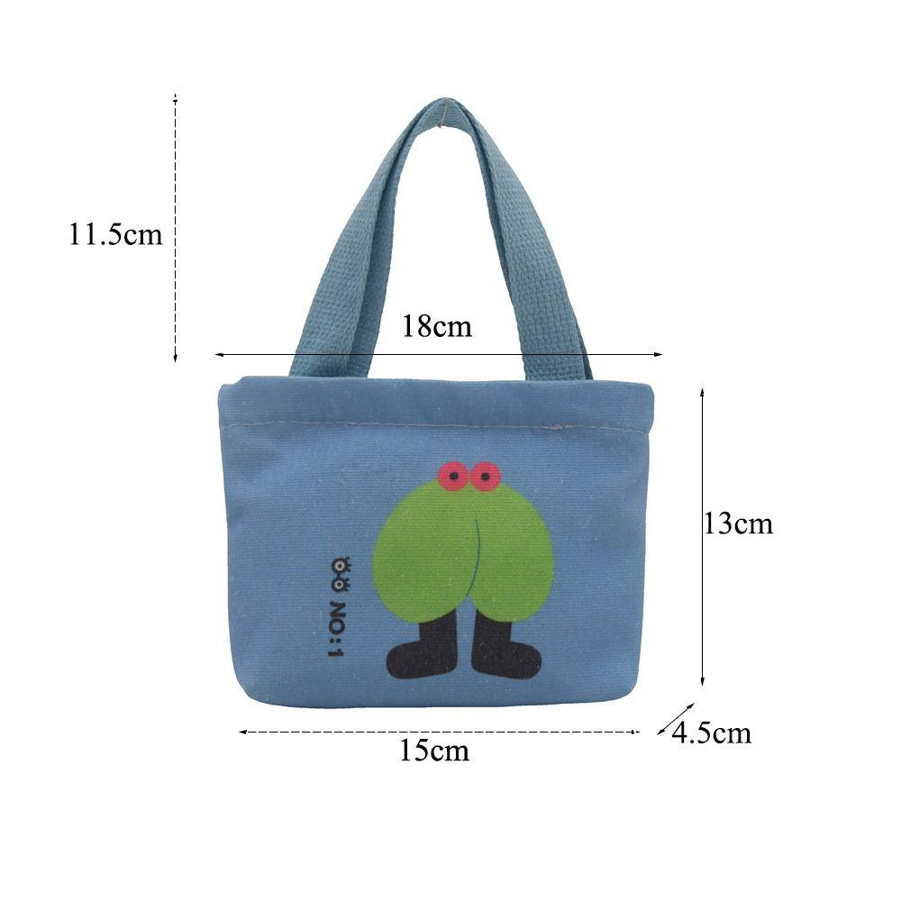 Cartoon Mini Canvas Bag Korean Style Small Bags Women's Handbag Hand Snack Bag Lunch Bag