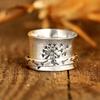 Women Ring Dandelion Flower Spinner Vintage Appearance Finger Ring Wedding Party Jewelry