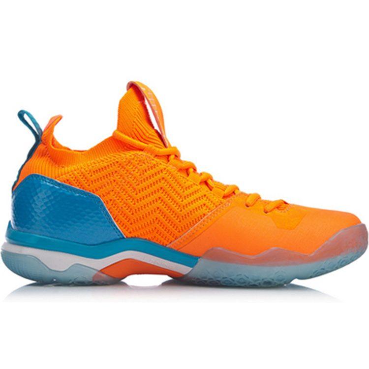 Li Ning 2 Нескользящие Легкие Нескользящие Легкие Средневысокие Бадминтонные Кроссовки Унисекс Неоновый Светящийся Оранжевый AYZP001-1