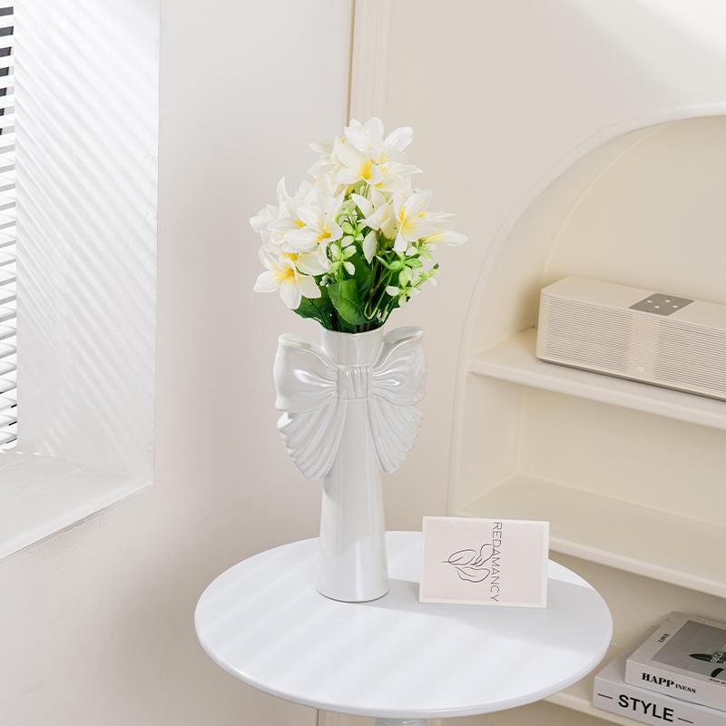Современная минималистичная керамическая ваза-бант 28 см, Идеальное украшение для офиса и гостиной, Идеально подходит для гидропонных растений и домашнего декора