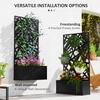 Outdoor Metal Planter With Back Trellis Black