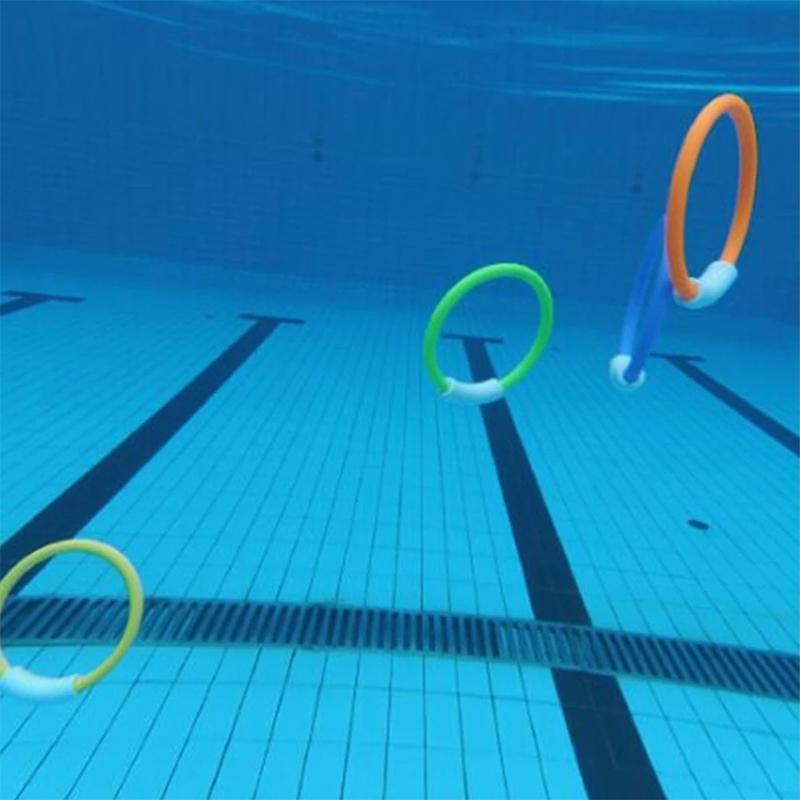 4Pcs Diving Rings Underwater Swimming Rings Sinking Pool Toy Rings For Children