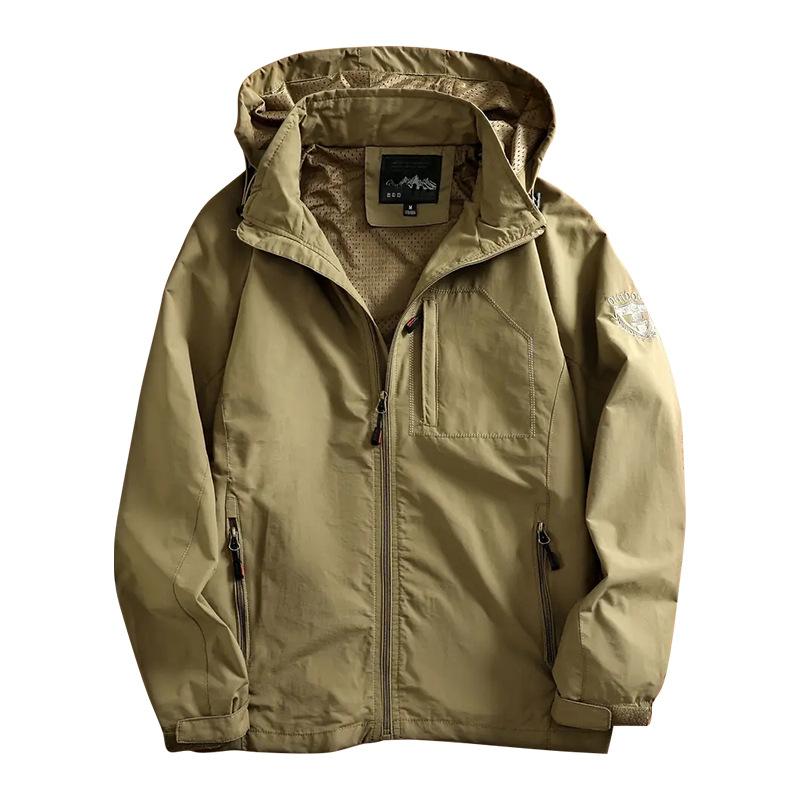 Новая весенне-осенняя куртка большого размера мужская ветрозащитная и водонепроницаемая куртка с капюшоном для активного отдыха мужская куртка