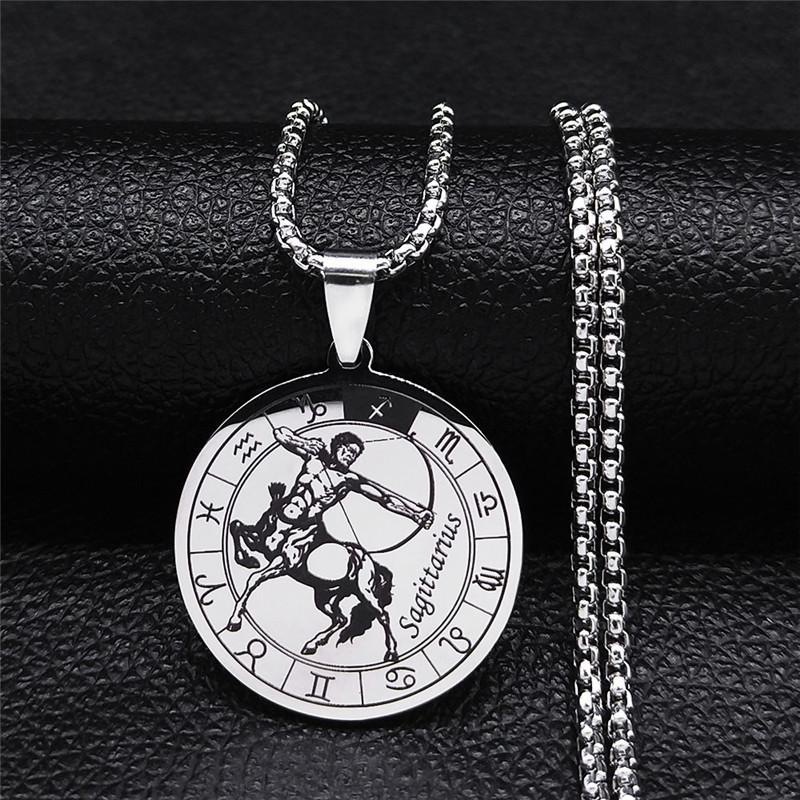12 созвездий из нержавеющей стали цепочка скорпион ожерелье для женщин/мужчин серебряное ожерелье ювелирные изделия MIT