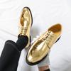 Мужские золотые деловые туфли из кожи Оксфорд, серебряные деловые туфли, смокинг, свадебные блейзеры, танцевальные туфли большого размера