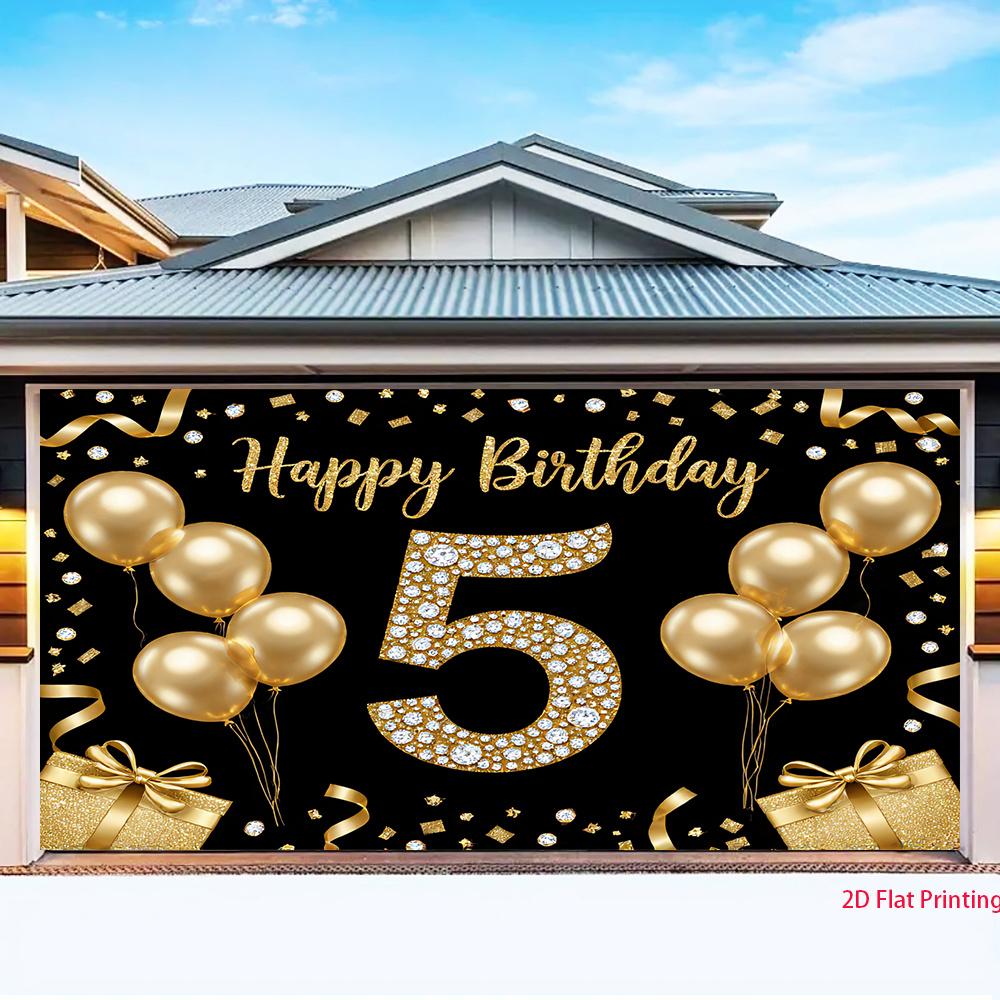 2D plane 1 golden birthday card with five balloonssuitable for birthday parties photography studios and cake table decoration