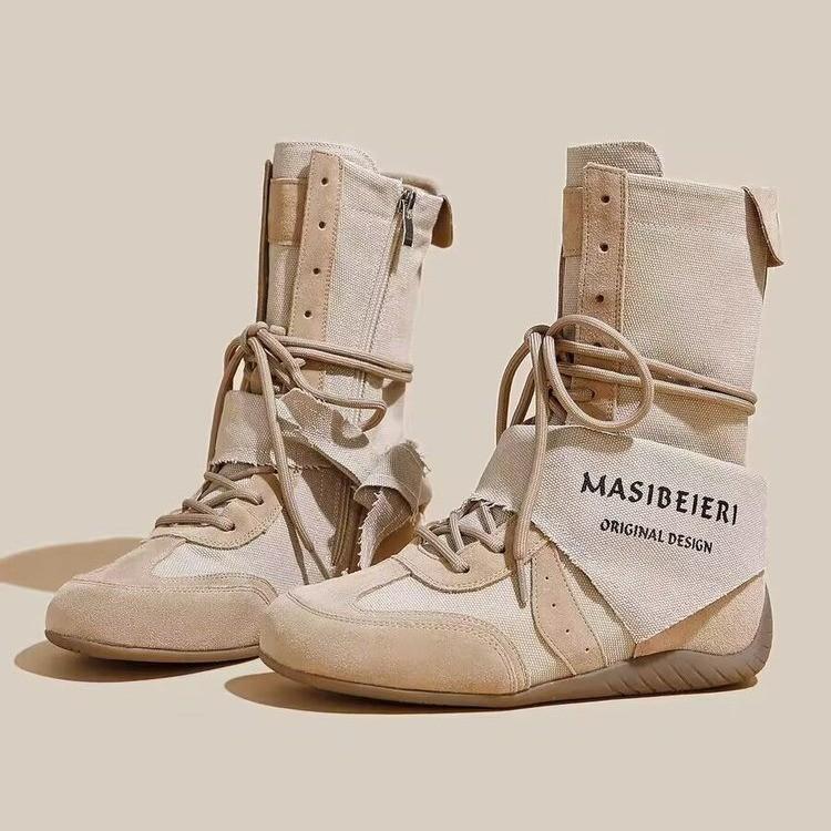 Western Cowboy Boots Women's 2025 New Autumn Retro Wasteland Wind Thick-soled Breathable Short Boots Outdoor Mountaineering Martin Boots