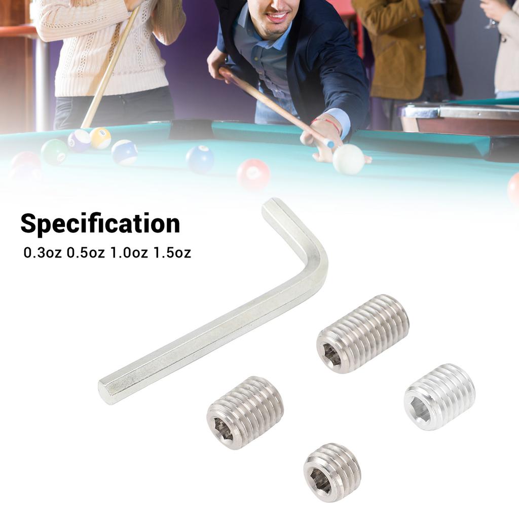 Pool Cue Weights Fit for Cuetec Cue 0.3oz 0.5oz 1.0oz 1.5oz Pool Stick Weights Adjustable Billiard Accessories