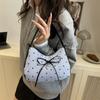 Niche Contrasting Women's Bags 2025 New Sweet Bow Messenger Bags Fashionable Sweet and Cool Babes Portable Crescent Bags