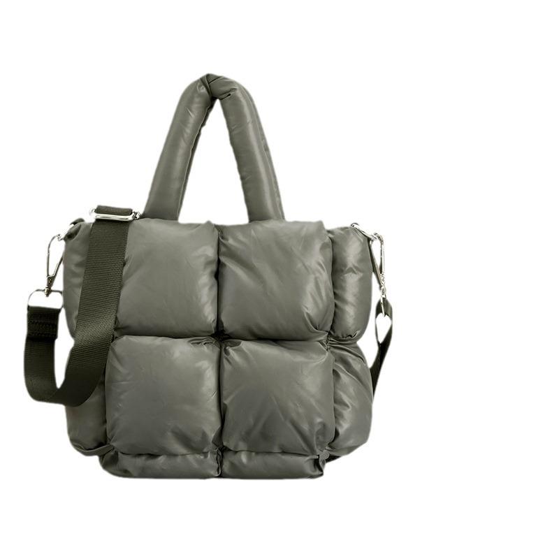 Сумка через плечо из хлопка с перьями, простая мягкая сумка через плечо, квадратная сумка через плечо с наполнителем, женская сумка