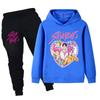 PB1212 Детские Мальчики Девочки Kpop Мира Зои Руми Саджабойс Принт Толстовка с Длинными Рукавами Штаны Брюки Комплекты Одежды