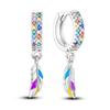 New 925 Sterling Silver Earrings Crystal Me Pave Circular U-shape Stars Hoop Earring for Women Making Jewelry Gift Dropshipping
