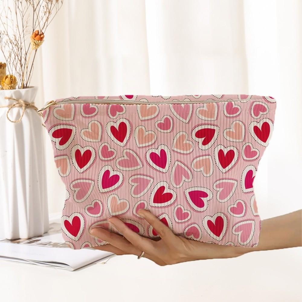 Letter Color Makeup Bag Corduroy Makeup Pouch Fashion Travel Toiletry Bag Travel