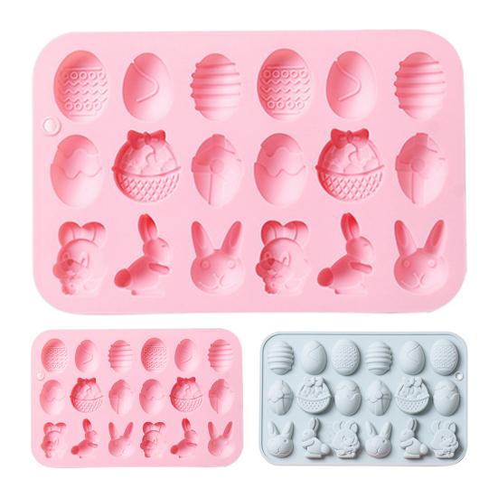 Пасхальная форма для шоколада в форме яйца, устойчивая к высоким температурам силиконовая 18 полостей, простая в эксплуатации форма для конфет для кухни