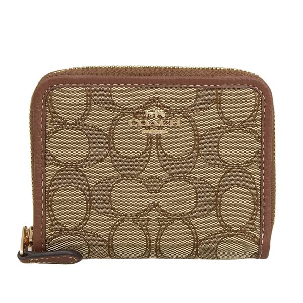 Кошелек Bifold Outlet Round Zipper Brand Compact Leather CH389 Small Zip [Coach] женский (ХАКИ/СЕДЛО МУЛЬТИ/Коричневый) Женский [Товар]