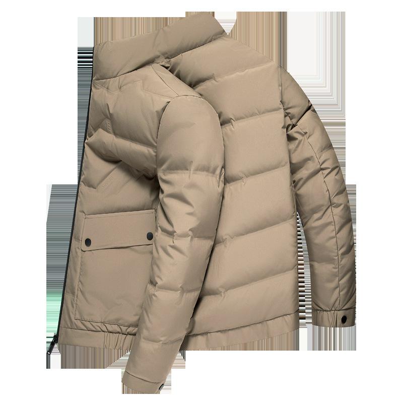 Новая универсальная куртка-пуховик с воротником-стойкой из белого утиного пуха для молодежи и мужчин среднего возраста, осень-зима 90 г.