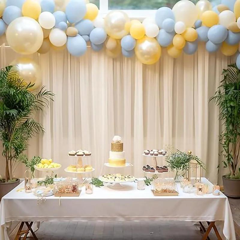 Chiffon Curtain Wedding Party Backdrop Baby Shower Drape Hotel Banquet Wrinkle Free Photo Background Wedding Curtain Decoration