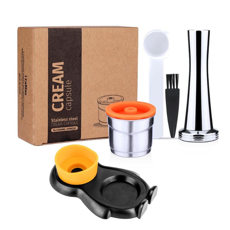 i Cafilas [YI01] Reusable Coffee Capsule Refillable Pods Cafe Cup Dripper Stainless Steel Crema Maker for Illy Machine Illy X7.1,Y3.2,Y5