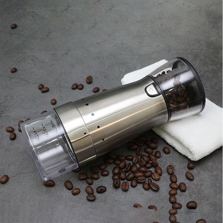 Портативная электрическая кофемолка, перезаряжаемая от USB, ручная кофемолка из нержавеющей стали, кофемолки, кухонные аксессуары
