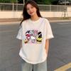 2026 Футболка HelloKitty из мягкого хлопка с коротким рукавом и круглым вырезом, милый принт, легкий летний топ для женщин, повседневная одежда