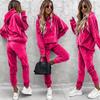 New Style Women's Casual Pullover Hoodie Sweatshirt and Jogger Pants 2 Piece Set Solid Fall Outfit