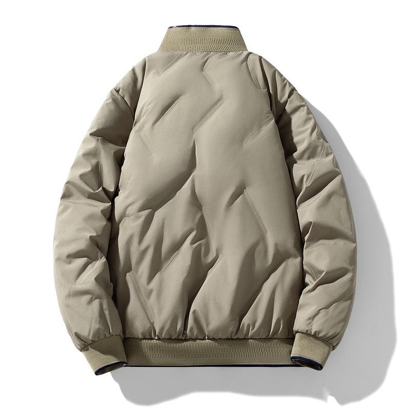 Winter New Cotton Jacket Men's Trendy Baseball Jersey Simple Versatile Stand-up Collar Cotton-padded Jacket