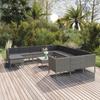 Day and Night - Day and Night Garden Furniture Set 13 Pieces and Gray Synthetic Rattan Cushions