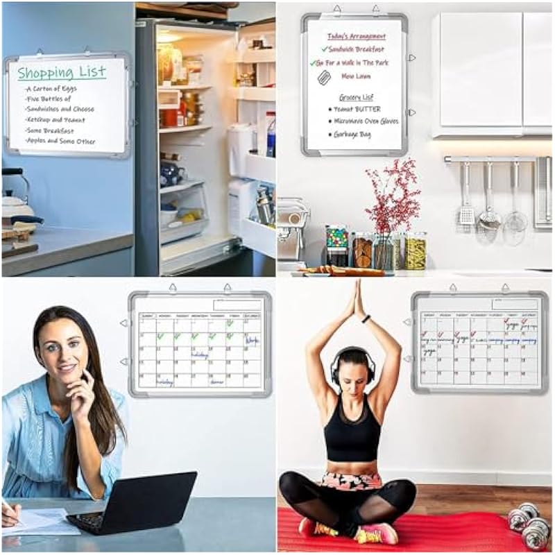Eclet Non Magnetic 1 X1 feet Double Sided White Board and Chalk Board Front Side whiteboard Marker Surface and Back Side
