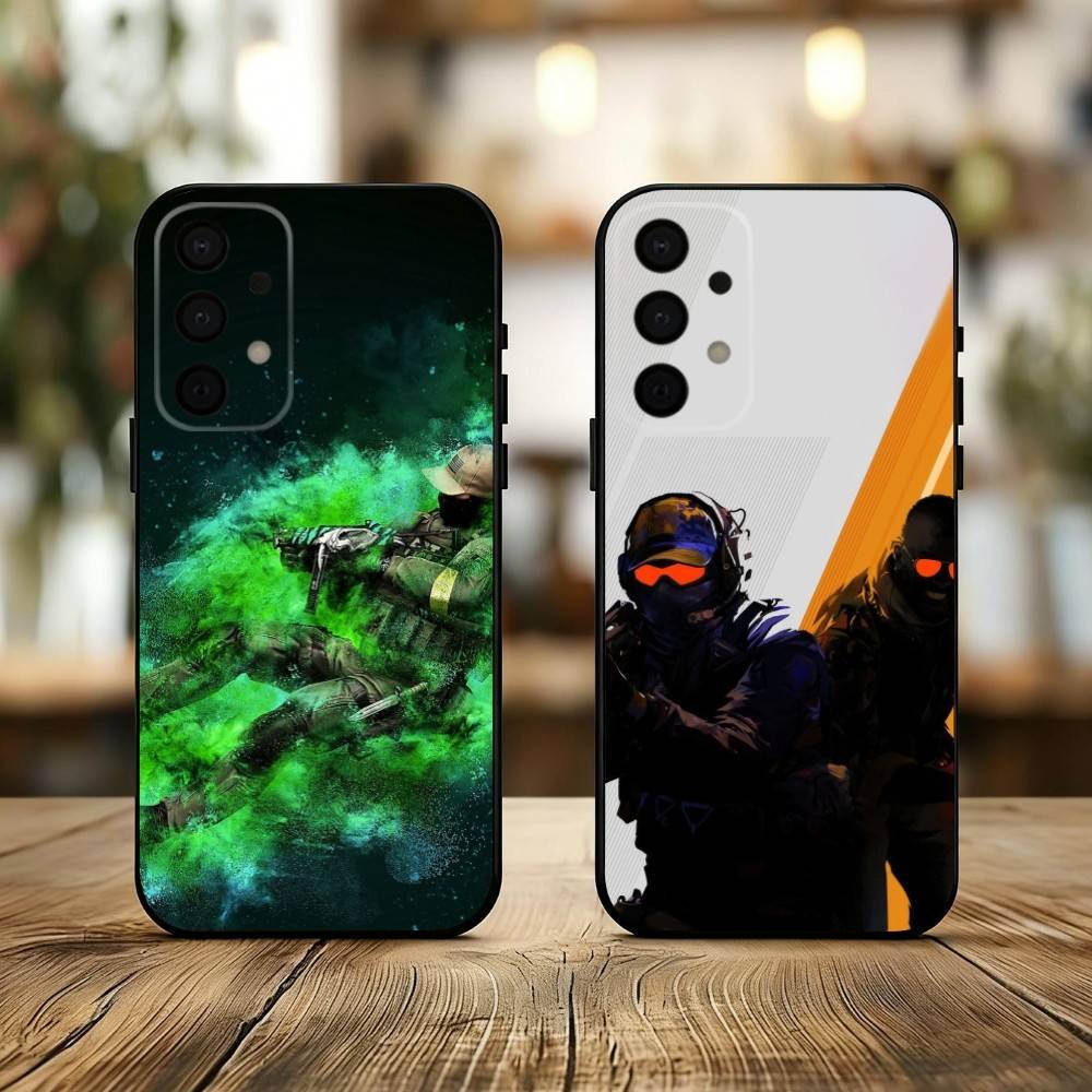 G-Game CS2 C-Counter S-S-Strikes Чехол для телефона для Samsung Galaxy A73,A72,A71,A70,A53,A52,A51,Других Мягкая черная крышка