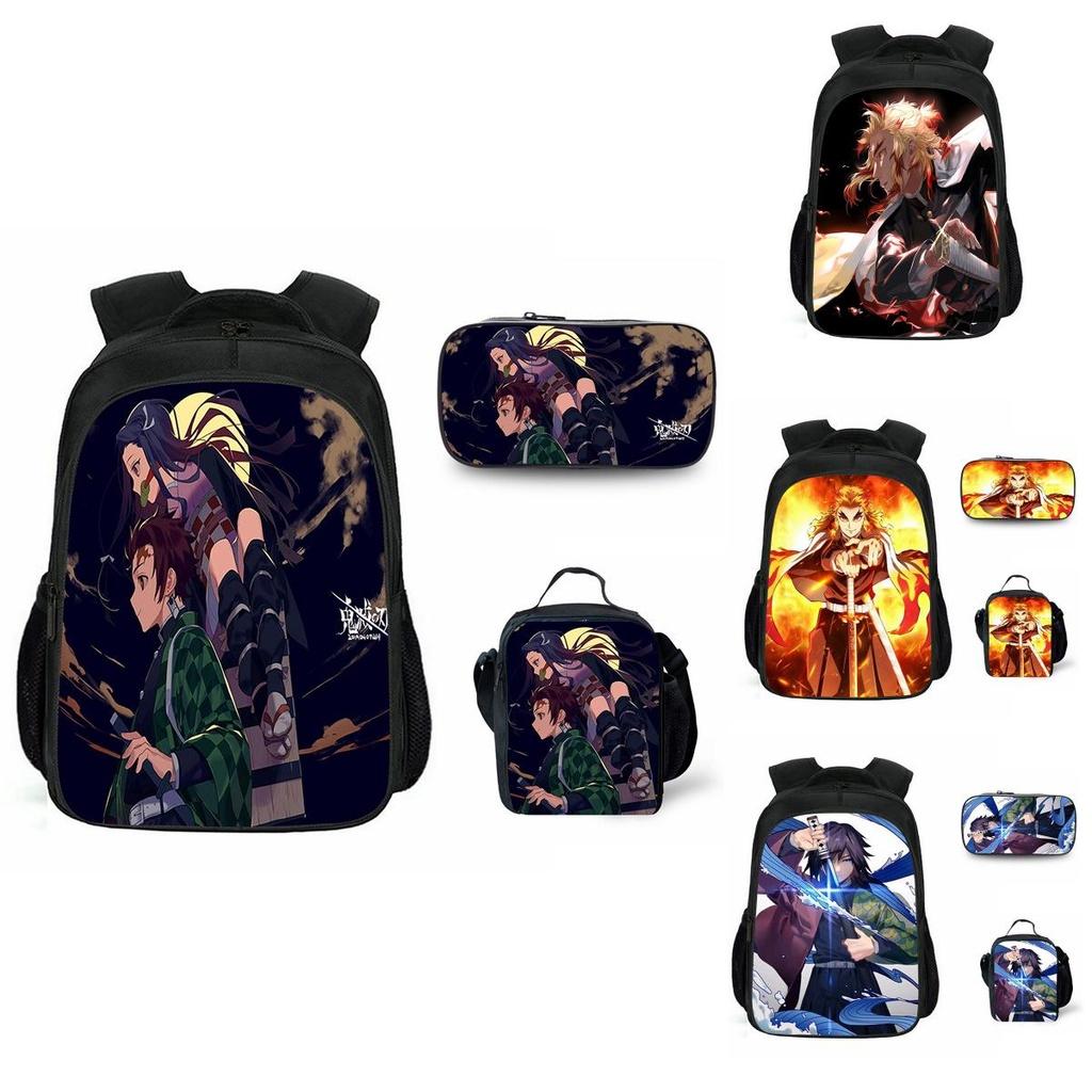 Модный школьный рюкзак с принтом Demon Slayer Kimetsu No Yaiba, идеально подходящий для студентов и фанатов